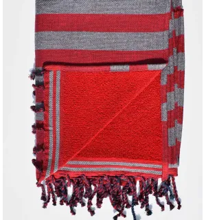 Eponge rouge foncé et gris - 1 2
