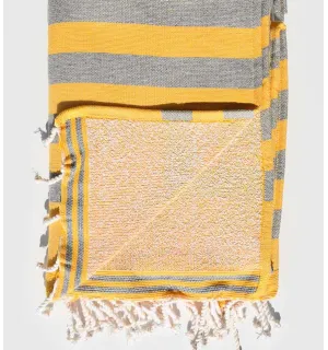 Éponge jaune et gris Fouta Tunisia - 1 2