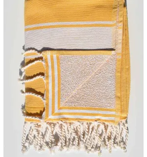 Fouta éponge jaune aurore Fouta Tunisia - 1 2