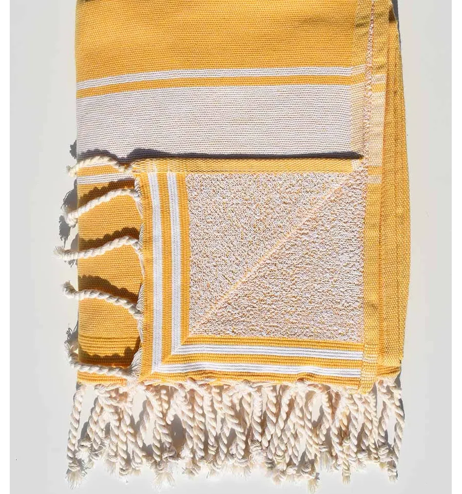 Fouta éponge jaune aurore Fouta Tunisia - 2