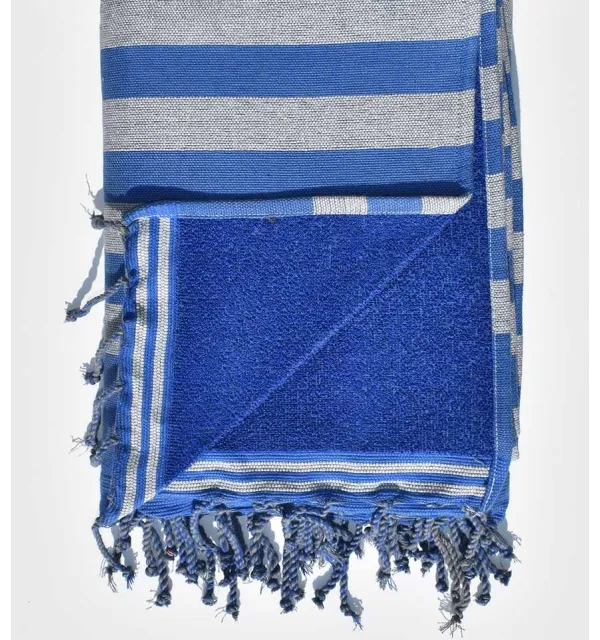 Éponge gris et bleu Fouta Tunisia - 2
