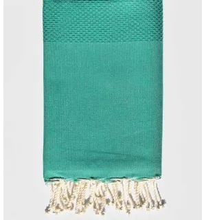 FOUTA Nid d'abeille unie verte  - 1