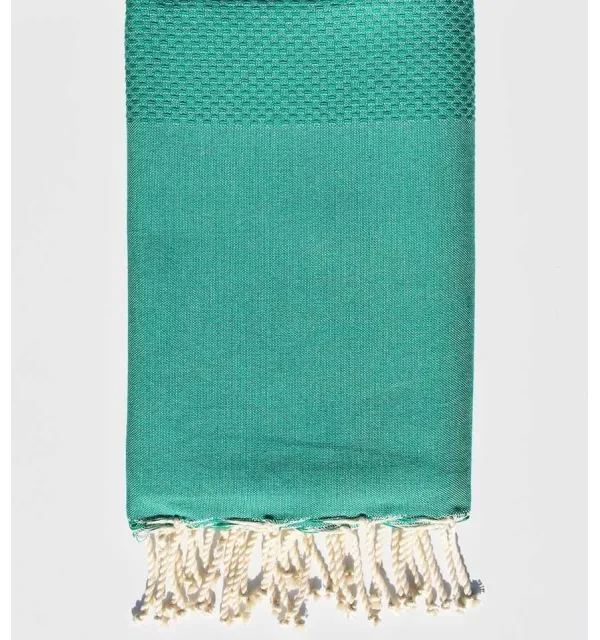 FOUTA Nid d'abeille unie verte - 1