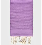 Serviette de plage nid d\'abeille unie améthyste clair