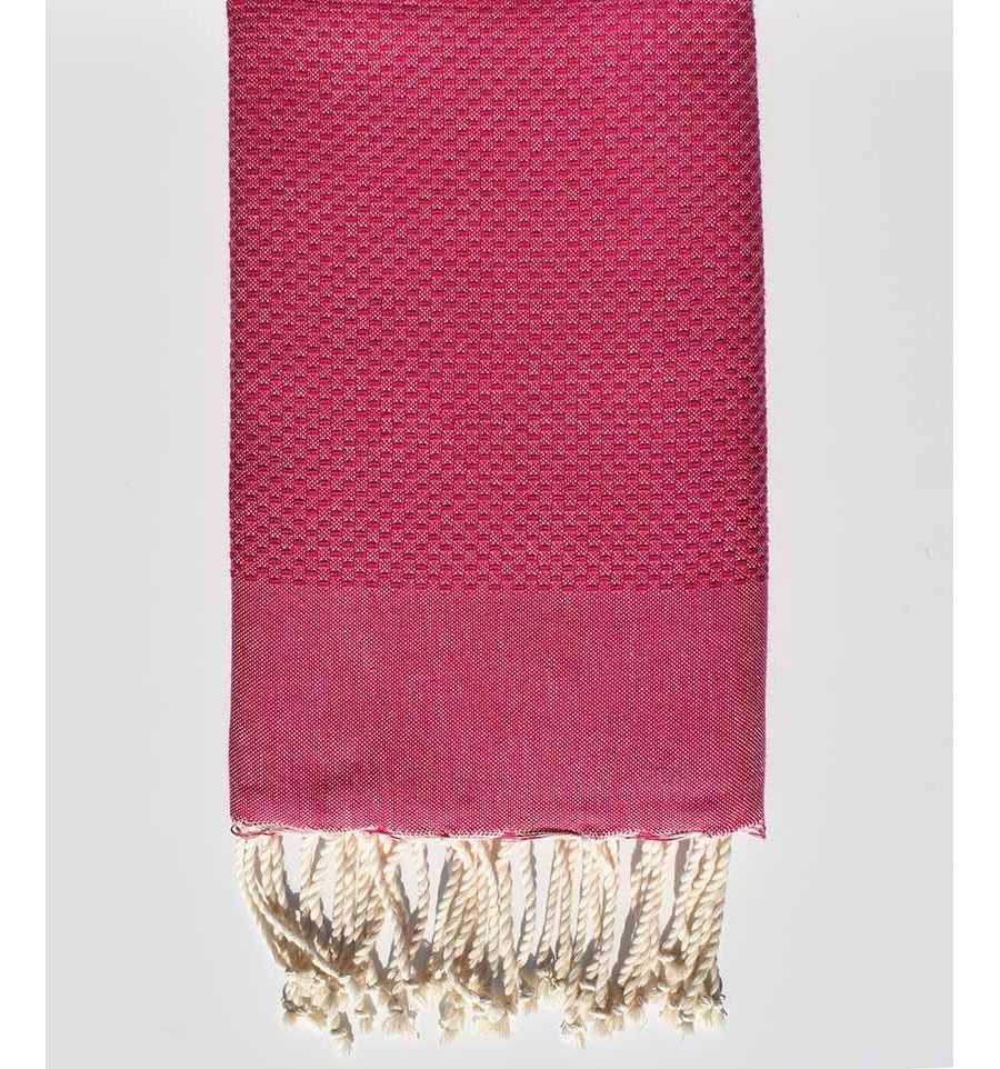 Serviette de plage unie magenta fushia foncé