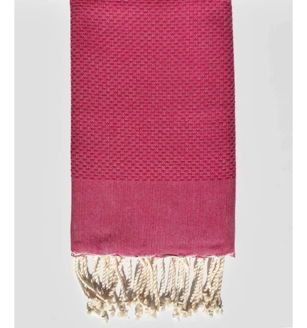 Serviette de plage unie magenta fushia foncé Fouta Tunisia - 1