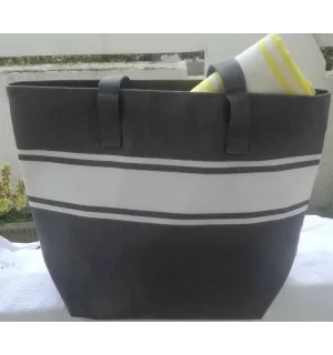 Sac de plage gris foncé Fouta Tunisia - 2 2