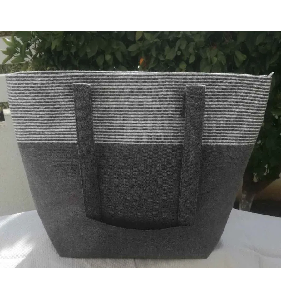 Sac gris foncé avec lurex argenté Fouta Tunisia - 3