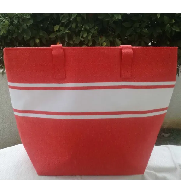 Sac de plage fouta rouge Fouta Tunisia - 4