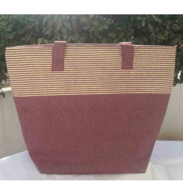 Sac rouge bourgogne avec lurex Fouta Tunisia - 2