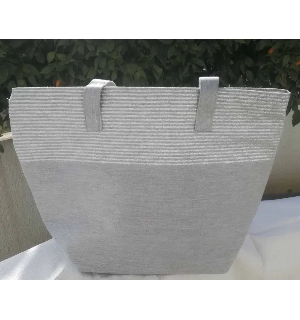 Sac gris avec lurex Fouta Tunisia - 2