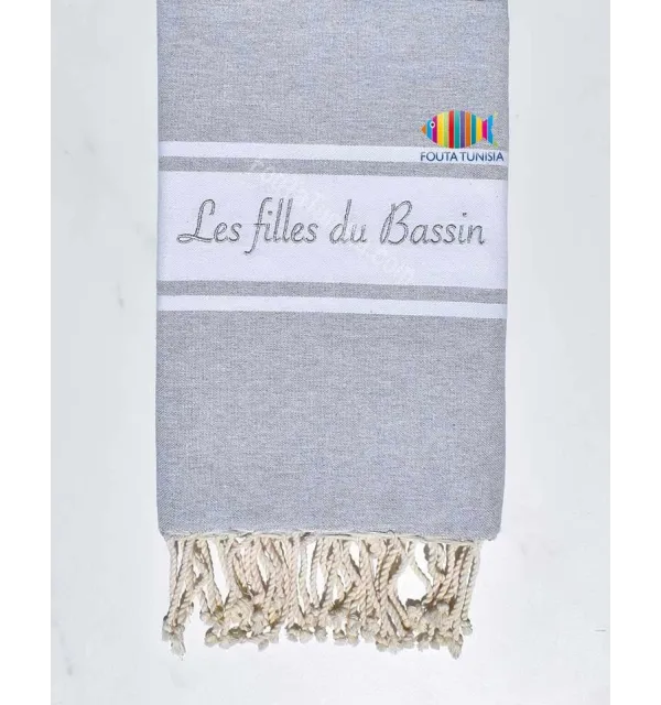 Serviette de plage brodée les filles du bassin Fouta Tunisia - 1