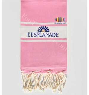 Serviette de plage brodée l'esplanade Fouta Tunisia - 1 2