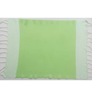 Lot de 10 serviettes de table vert anis clair Fouta Tunisia - 3 2