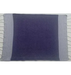 Lot de 10 serviettes de table bleu nuit Fouta Tunisia - 1 2