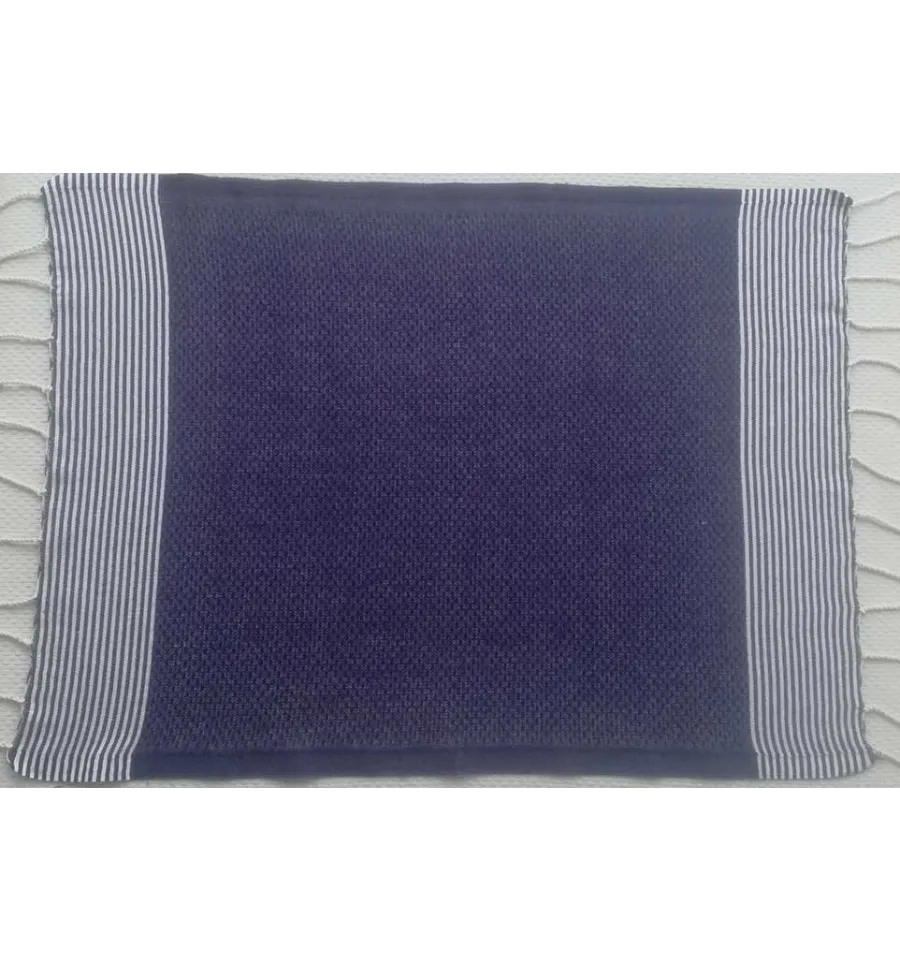 Lot de 10 serviettes de table bleu nuit Fouta Tunisia - 2