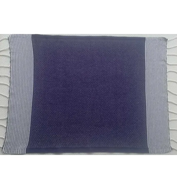 Lot de 10 serviettes de table bleu nuit Fouta Tunisia - 2