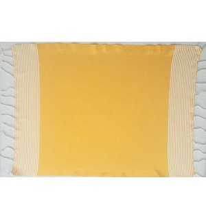 Lot de 10 serviettes de table jaune ambre avec rayures Fouta Tunisia - 1 2