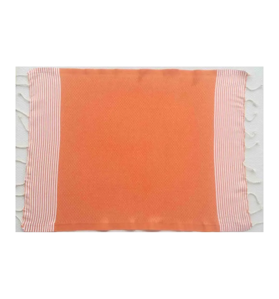 Lot de 10 serviettes de table couleur orange Fouta Tunisia - 1