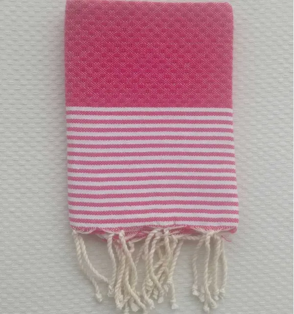Lot de 10 serviettes de table rose magenta fushia Fouta Tunisia - 1