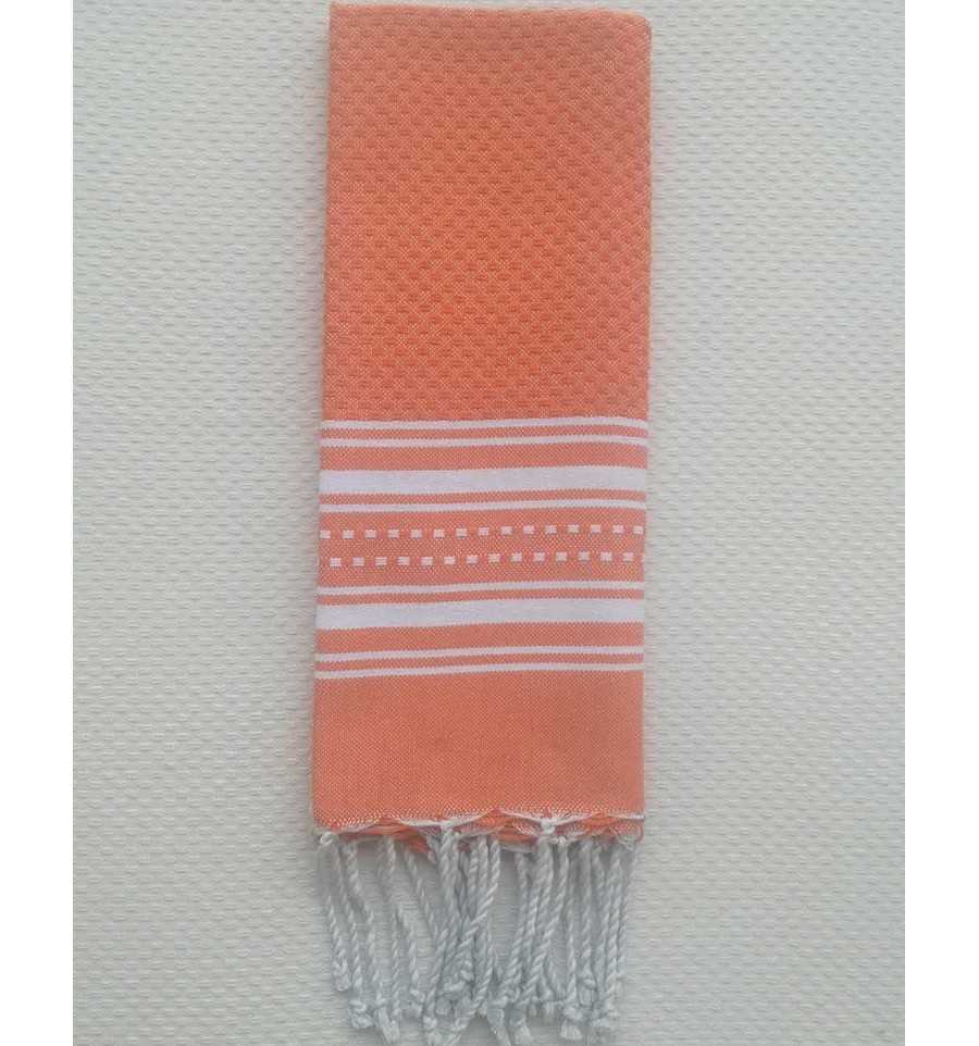 Mini serviette couleur orange carotte et blanc