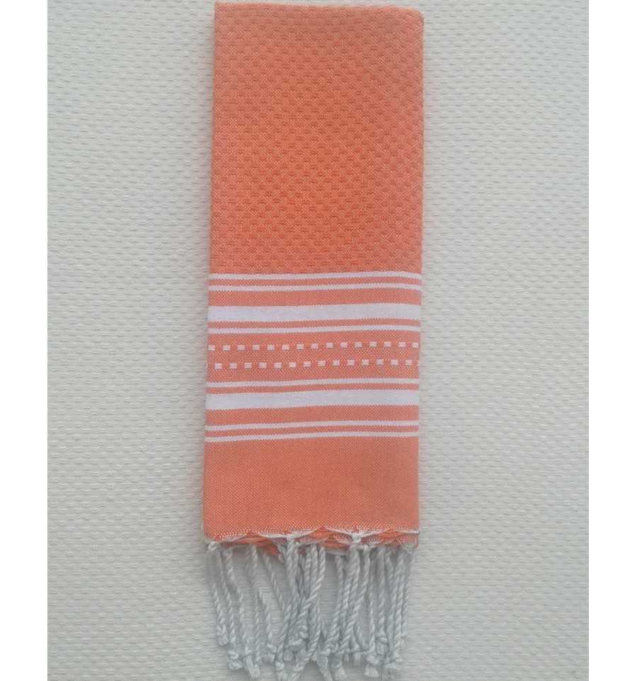 Mini serviette couleur orange carotte et blanc