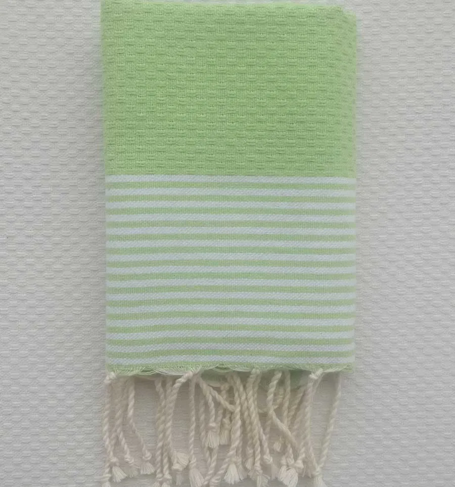 Lot de 10 serviettes de table vert anis clair Fouta Tunisia - 2