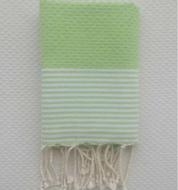 Lot de 10 serviettes de table vert anis clair Fouta Tunisia - 2