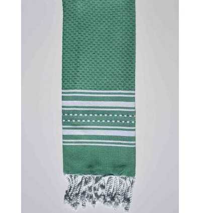 Mini serviette vert gazon avec rayures