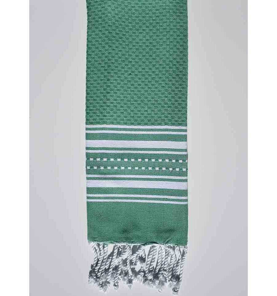 Mini serviette vert gazon avec rayures