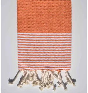 Lot de 10 serviettes de table couleur orange Fouta Tunisia - 2