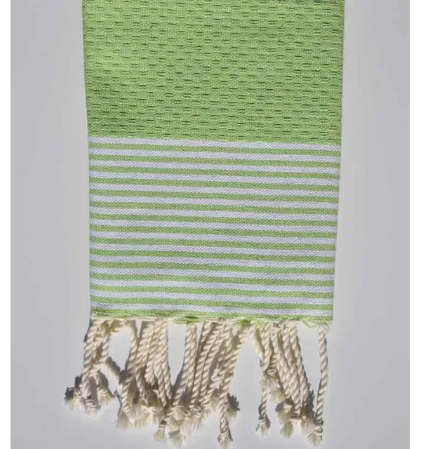 Lot de 10 serviettes de table vert anis clair Fouta Tunisia - 3