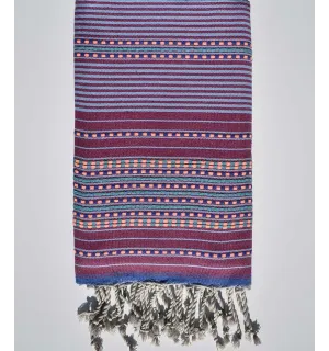 Fouta arabesque bleu acier  - 1