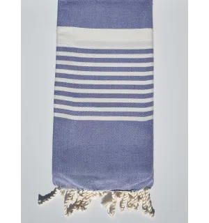 serviette de plage arthur bleu lavande Fouta Tunisia - 1