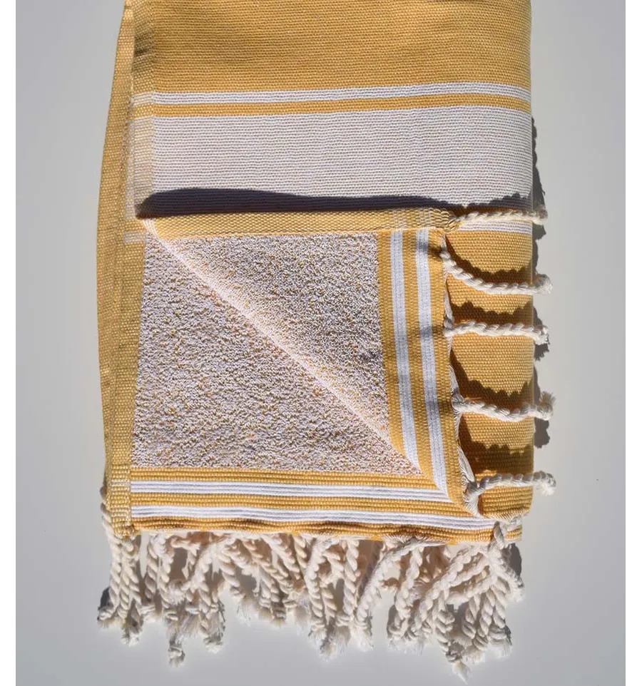 Fouta éponge jaune aurore Fouta Tunisia - 3