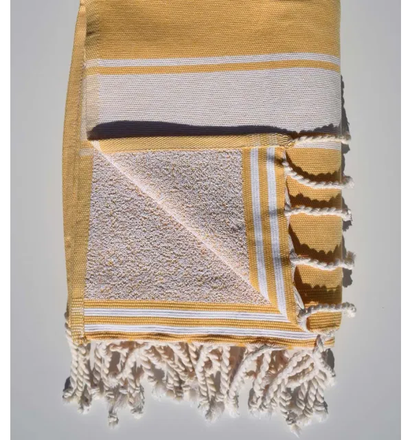Fouta éponge jaune aurore Fouta Tunisia - 3