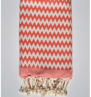 Fouta zigzag corail Fouta Tunisia - 2