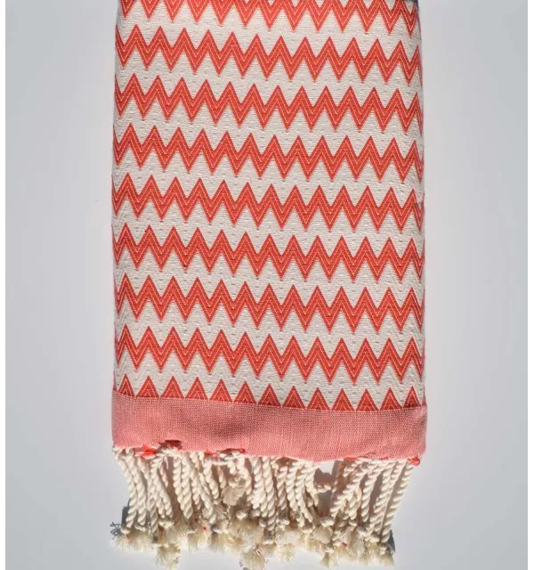 Fouta zigzag corail Fouta Tunisia - 2