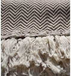 Plaid marron Fouta Tunisia - 1 2