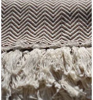 Plaid marron Fouta Tunisia - 1 2