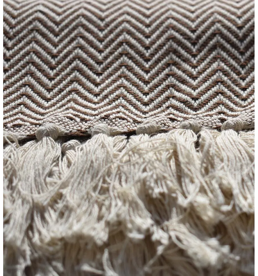 Plaid marron Fouta Tunisia - 2