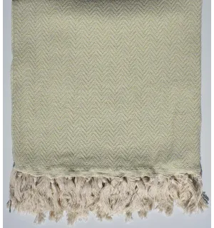 Plaid vert pistache Fouta Tunisia - 1