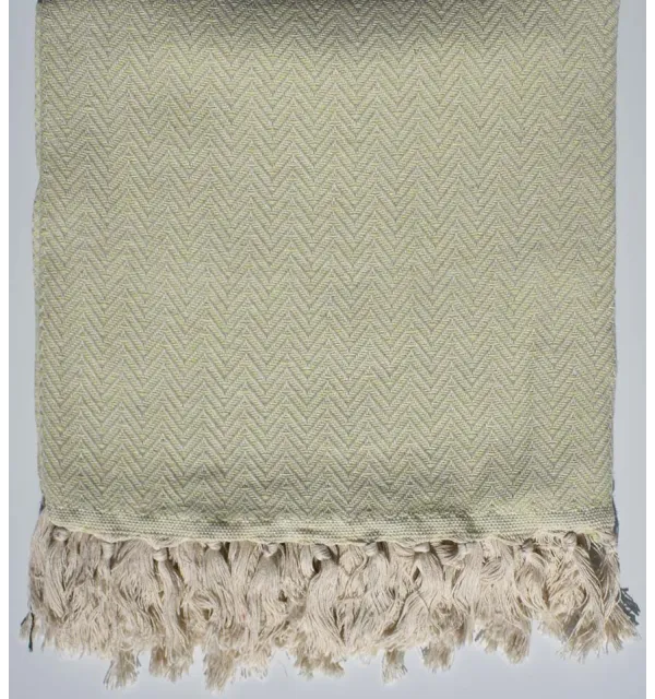 Plaid vert pistache Fouta Tunisia - 1