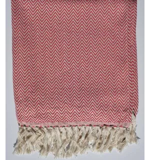 Plaid rose bonbon Fouta Tunisia - 1