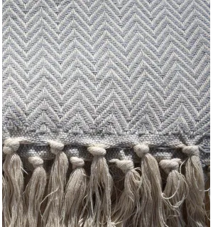 Plaid gris clair Fouta Tunisia - 1 2
