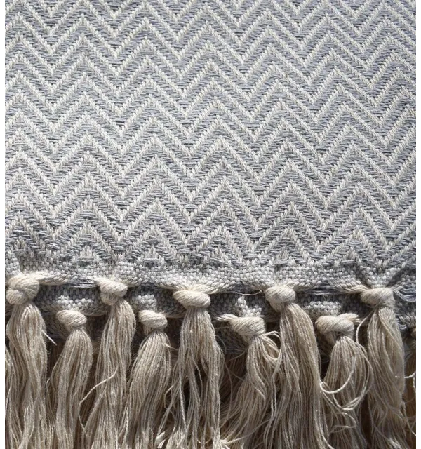 Plaid gris clair Fouta Tunisia - 2