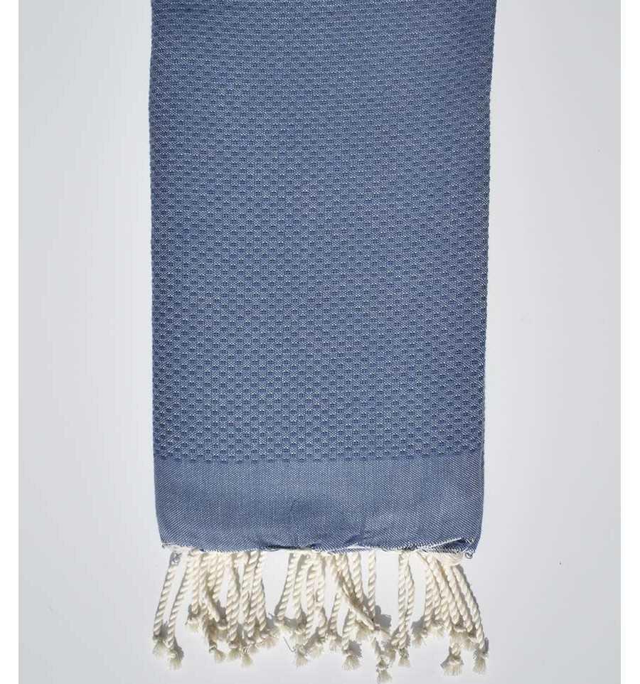 Serviette de plage unie bleu denim