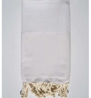 Fouta Chevron blanc cassé  - 1