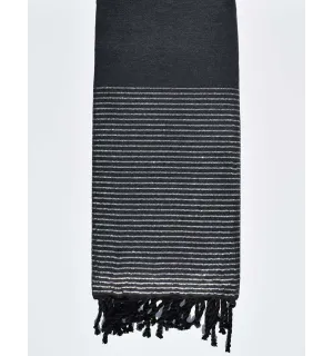 Jeté gris ardoise foncé avec lurex Fouta Tunisia - 1