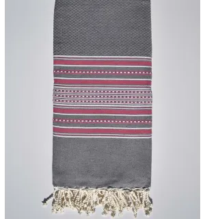 jeté arabesque gris ardoise et rose bonbon  - 1